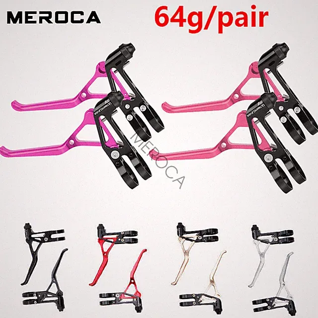 1 pair MEROCA Aluminum Brake Levers MTB BMX DH Folding Bike V Brake Lever 65g