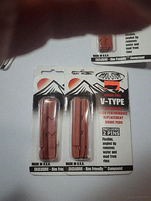 2 PAIR Kool-Stop Linear Pull V TYPE Brake Pads Replacement Inserts SALMON 2PAIR
