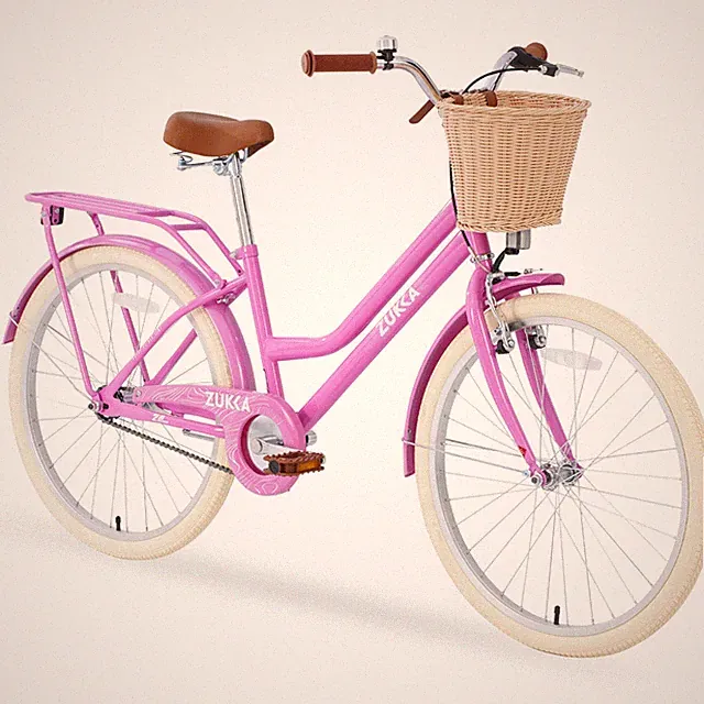 24" Girl Bike for 10+Years Old with Basket and Steel Frame, Pink