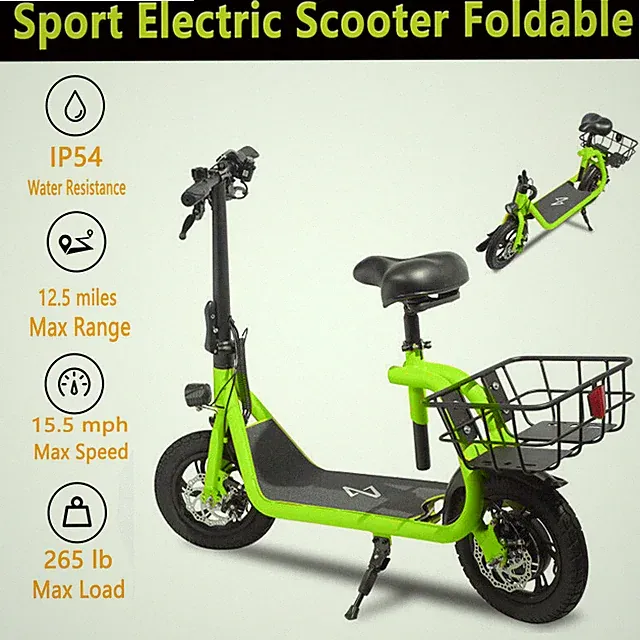 36v 450w Sports Lithium Electric Scooter Adult Folding E-bike Electric Moped USA