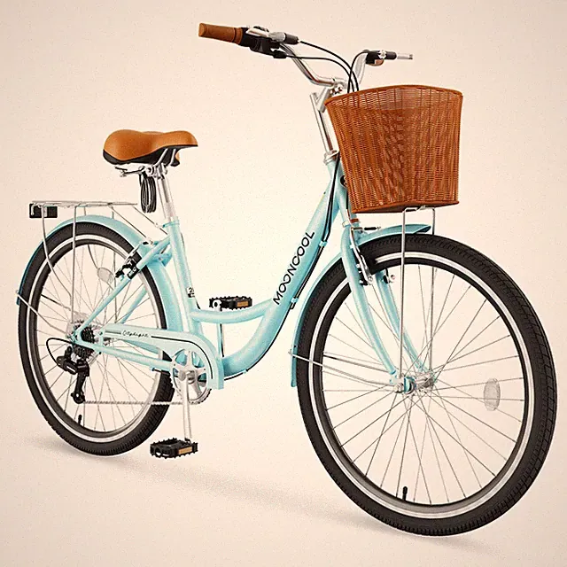 7 Speed Women's Bike 24/26 Inch Beach City Cruiser Bicycle with Rattan Basket US