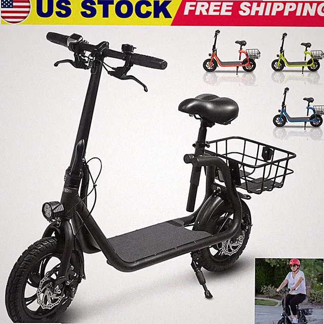 Adult Sports Electric Scooter with Seat Big Wheel Folding Electric Bike Commuter