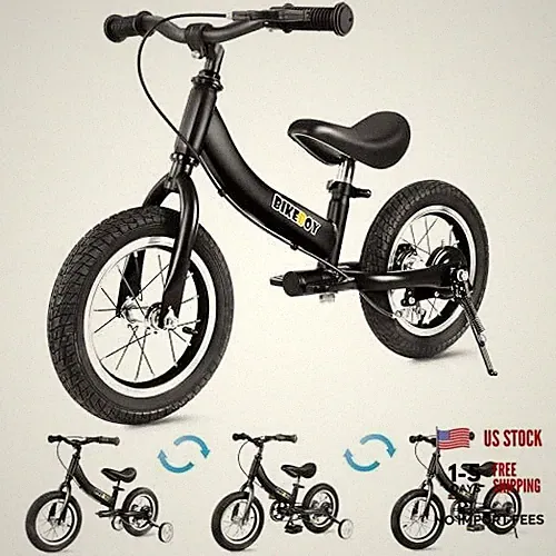Balance Bike 2 in 1,The Dual Use of a Kids Balance Bike and 16inch black