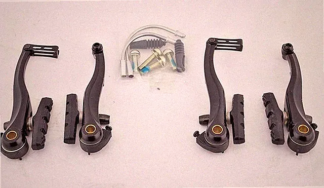 Bike V Brake Bicycle Accessory Cycling F+R Wheel Brake With Bolt+Bent Tube 2Pair
