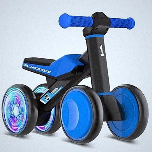 Colorful Lighting Baby Balance Bike Toys for 1 Year Old Boys Gifts, Blue