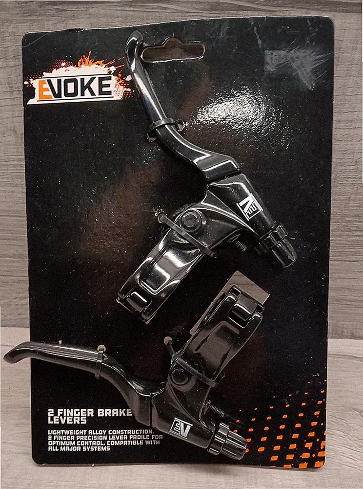 EVOKE 2 Finger Linear Pull Bicycle, BikeBrake Levers MTB, BMX 22.2 mm