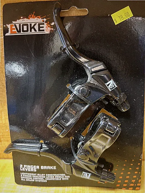 EVOKE Mountain Bike Brake Levers 2 Finger Linear Pull Bicycle Levers NEW
