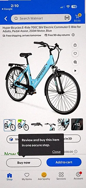 Hyper E-Ride 700C 36V 250W City Electric Assist Bike - Blue Cert. UL 2849