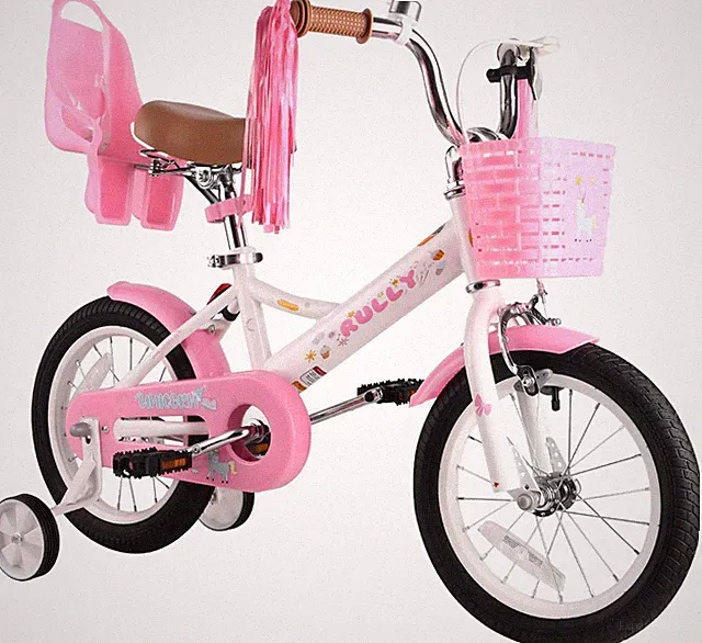 Kids Bike 12 14 16 Inch for 2-7 Years Girls with Training Wheels & Front Handbra