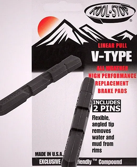 Kool-Stop V-Type Black Linear Pull Brake Pad Inserts Shimano Style Pair
