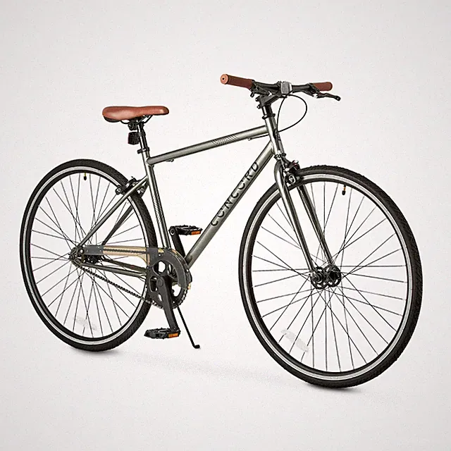 Men's 700c Concord Steel Frame Road Bike, Single-Speed, Grey