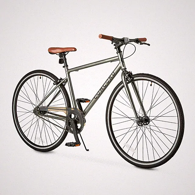 Men's 700c Concord Steel Frame Road Bike, Single-Speed, Grey
