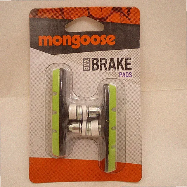 New GREEN Mongoose BMX Bicycle BRAKE PAD SET Linear Pull 2 PADS