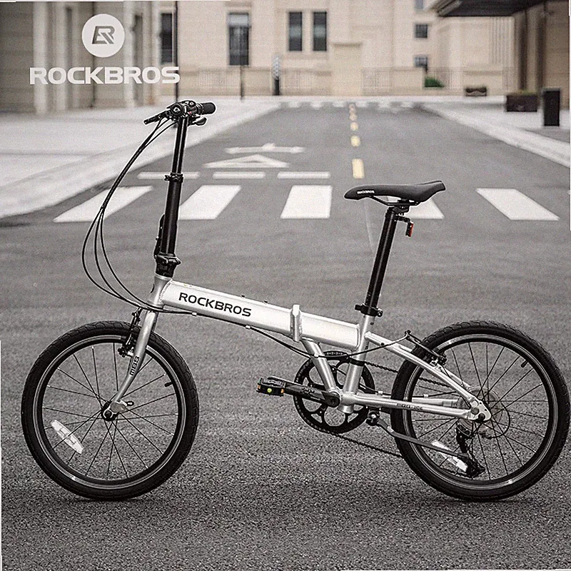 ROCKBROS MBS 20"Folding Bike,Shimano 8Speed Aluminium Frame Dual V-Brake Silver