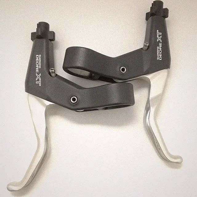Shimano Deore XT BL-M739 Brake Levers Set MTB V-Brake Silver Vintage Excellent
