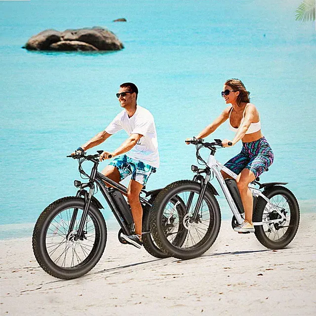 Upgrade! 500W Electric Bike 26"/20" Fat Tire Folding E-Bikes 7Speed 48V 12.5AH
